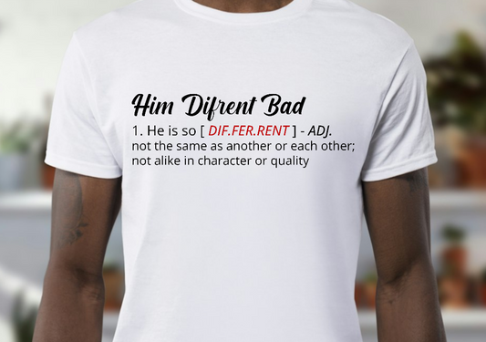 He different T-shirt