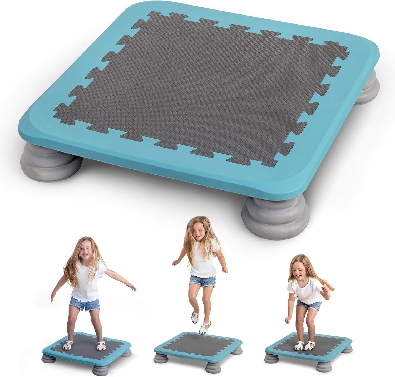 Special Supplies Kids Trampoline Rebounder Bouncing Board – Sensory Balance and Bounce Toy for Indoor and Outdoor Kids Toys - Outdoor Play Equipment