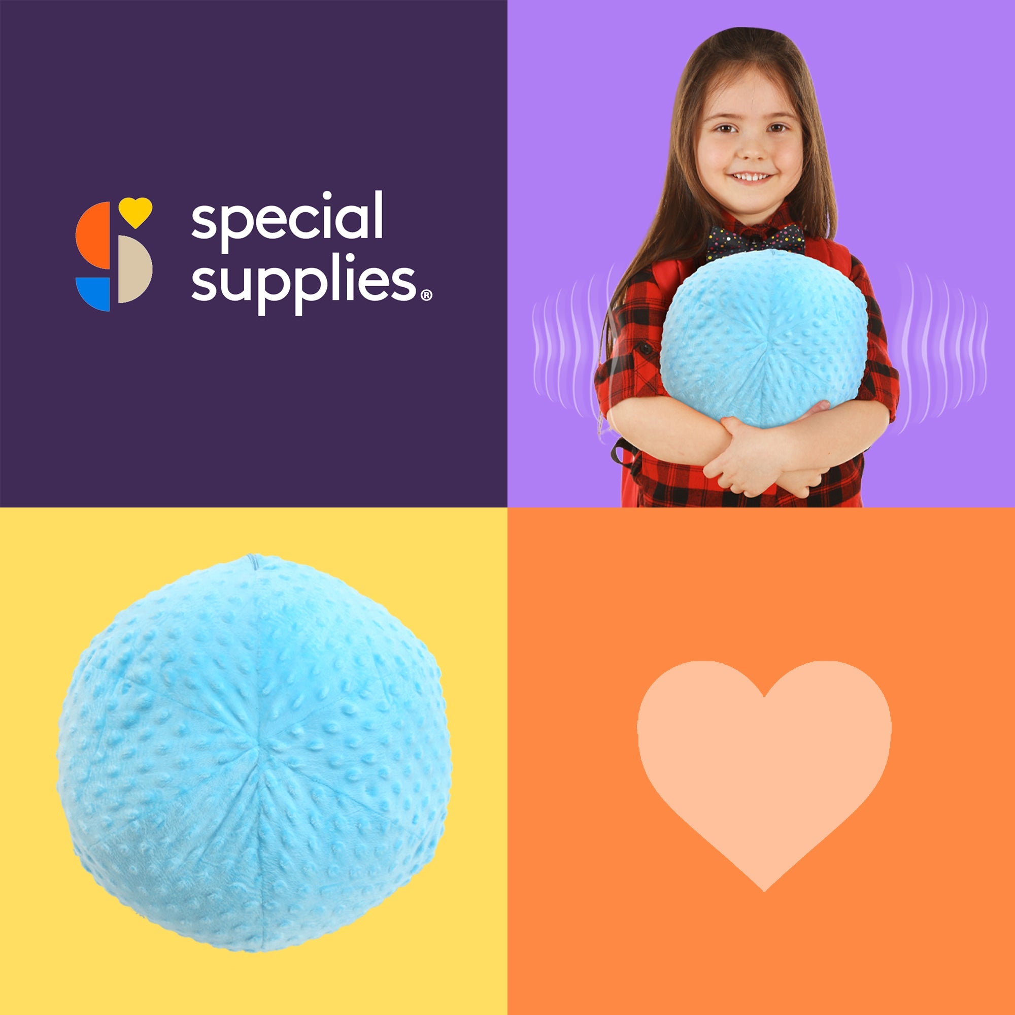 Vibrating Ball Pillow Sensory Pressure Activated for Kids and Adults