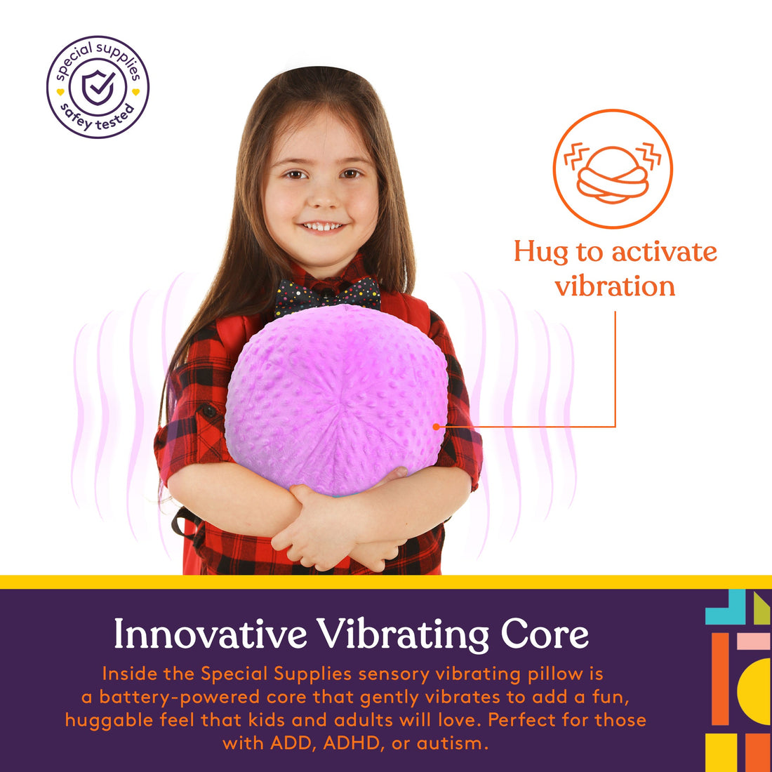 Vibrating Ball Pillow Sensory Pressure Activated for Kids and Adults