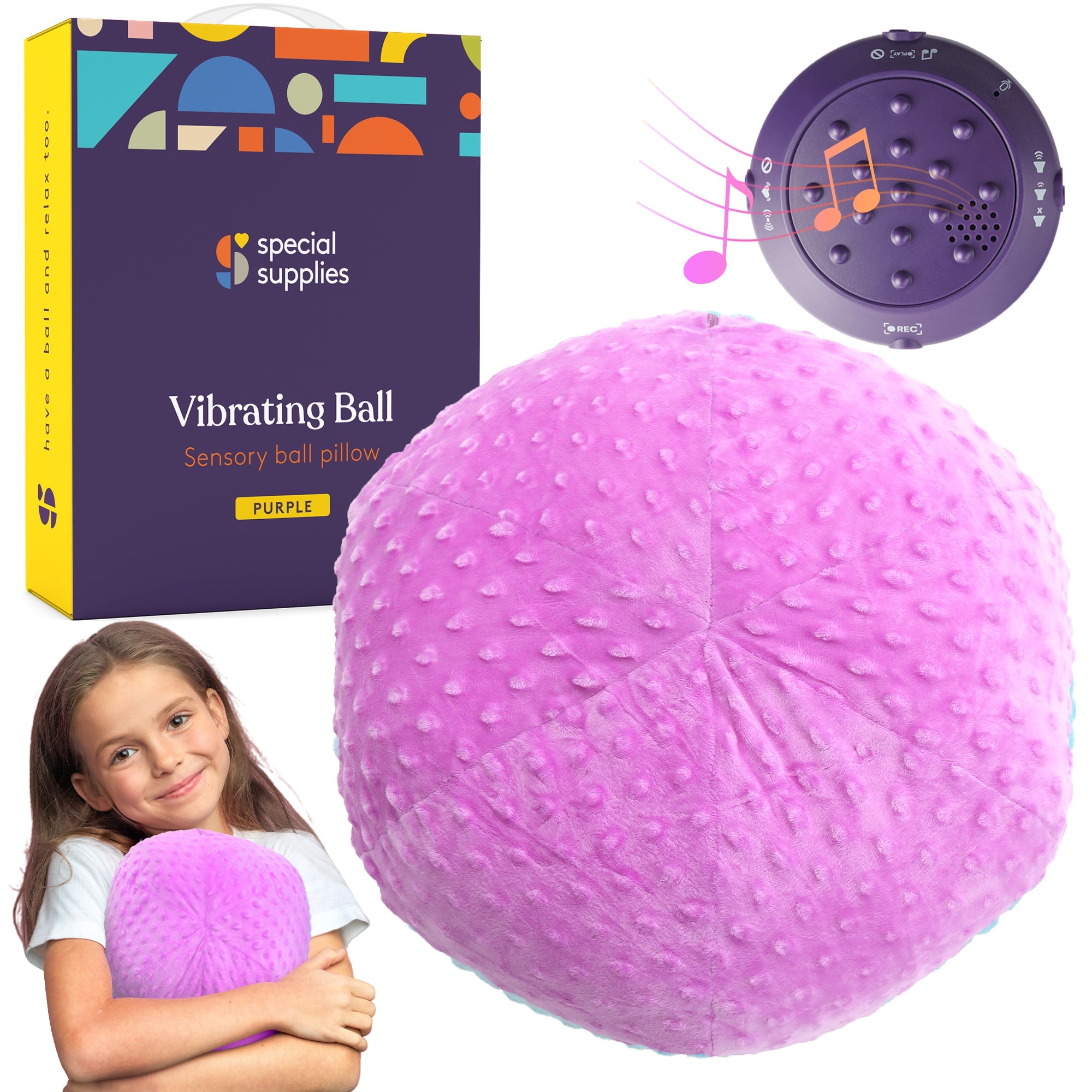 Vibrating Ball Pillow Sensory Pressure Activated for Kids and Adults