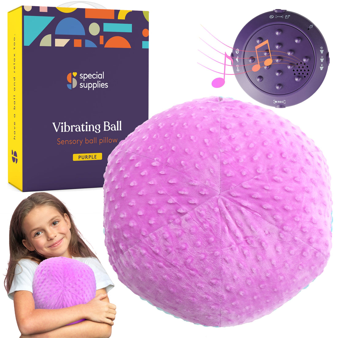 Vibrating Ball Pillow Sensory Pressure Activated for Kids and Adults
