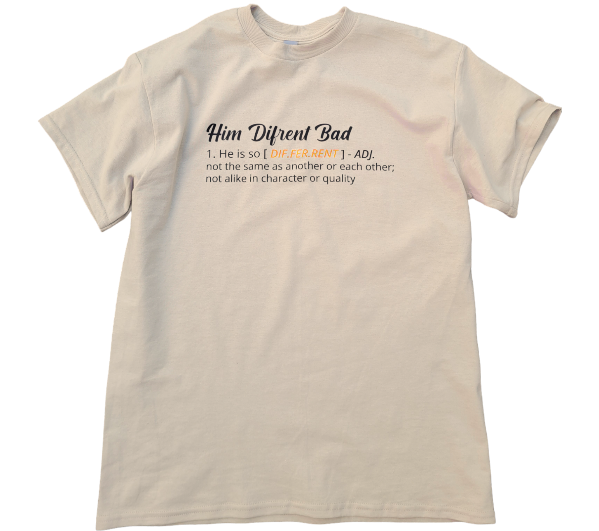 He different T-shirt