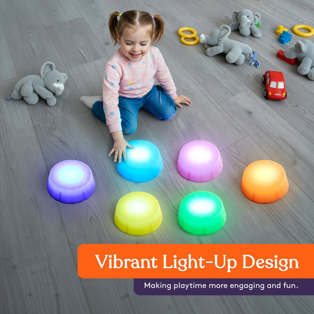 Special Supplies LED Stepping Stones for Kids – Light-Up Balance Blocks – Promote Coordination, Balance, Strength for Toddlers & Children – Durable Non-Slip Rubber, Safe Indoor & Outdoor Play